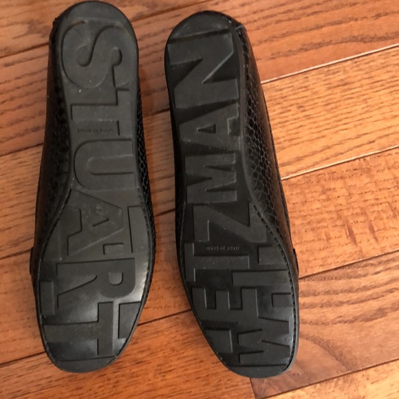 Authentic Stuart Weitzman black snake embossed patent leather loafers - Picture 4 of 6